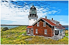 Seguin Island Light is Maine's Highest Beacon - Digital Painting